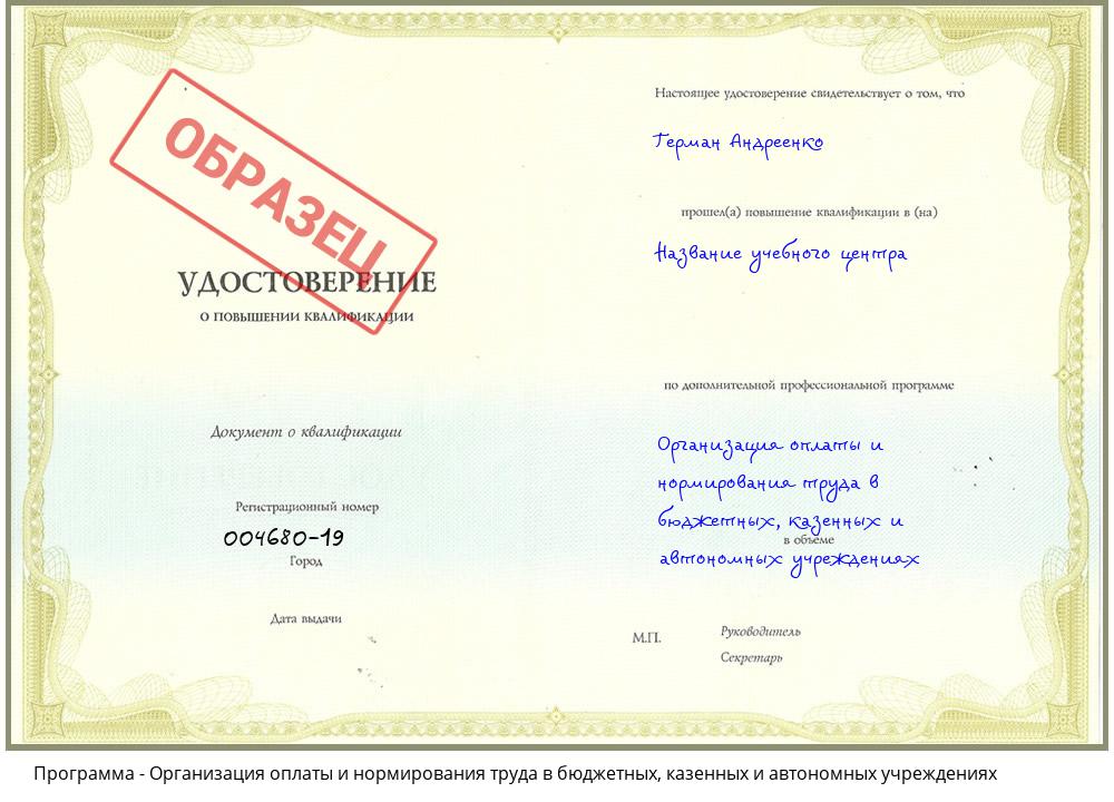 Организация оплаты и нормирования труда в бюджетных, казенных и автономных учреждениях Смоленск