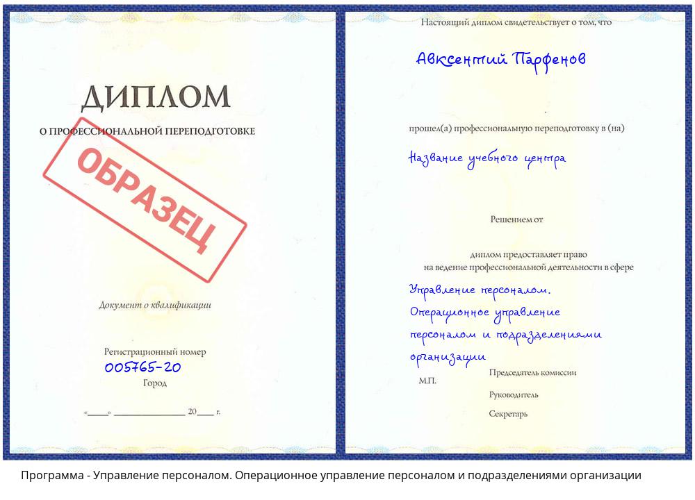 Управление персоналом. Операционное управление персоналом и подразделениями организации Смоленск